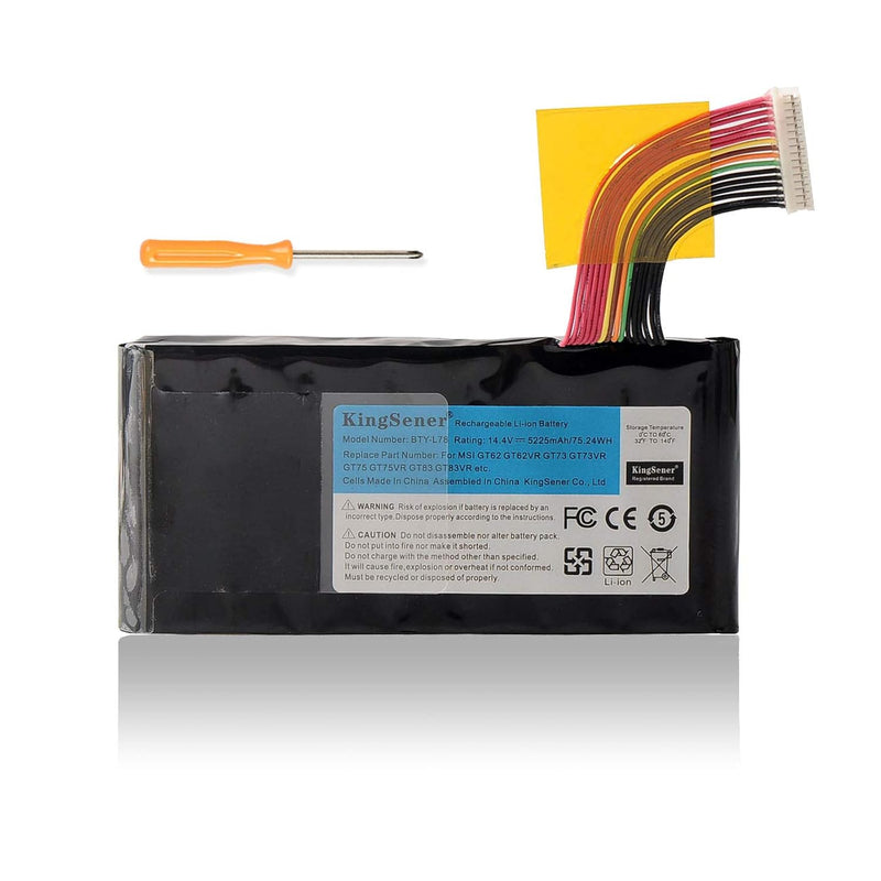 11.1V 5225Mah Bty-L78 New Laptop Battery For Msi Gt62 Gt62Vr Gt80 Gt80S Gt73 G