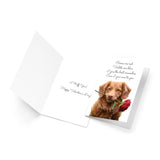 Golden Retriever Valentine'S Day Card Dog Roses Are Red Poem, Made In America, Eco-Friendly, Thick Card Stock With Premium Envelope 5In X 7.75In, Packaged In Protective Mailer