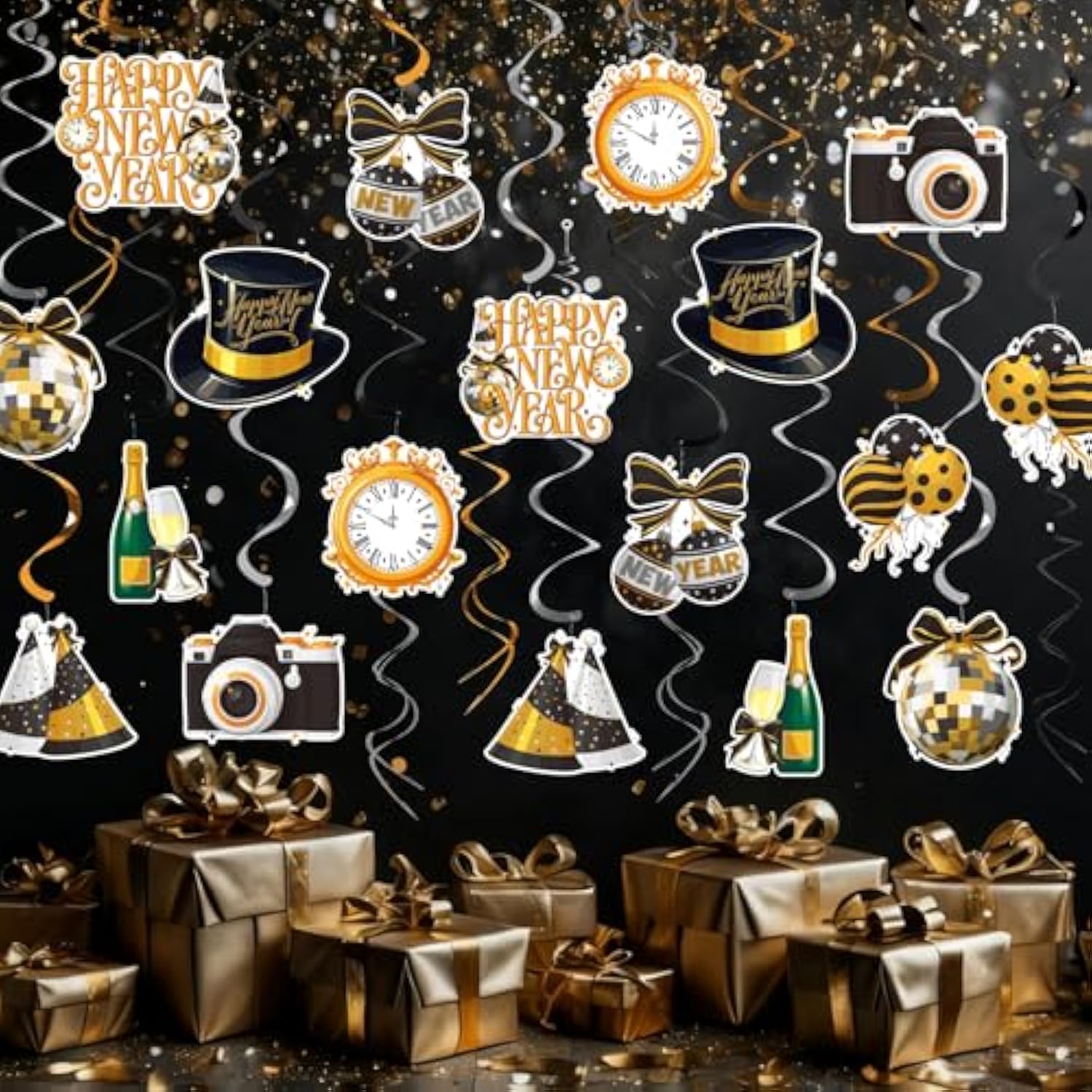 Happy New Year Party Decorations Kit Hanging Swirls New Years Eve Celebration