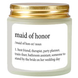 Scented Candle Maid Of Honor Proposal Gifts - Lavender Soy Wax Candle - Bridesmaid Proposal Gift - Will You Be My Maid Of Honor Gifts For Friends Girls Women 4Oz