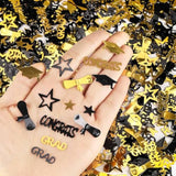 Gold And Black Graduation Confetti 2025, 1000 Pcs Grad Confetti Class Of 2025 Party Table Centerpiece For 2025 Graduation Party Supplies