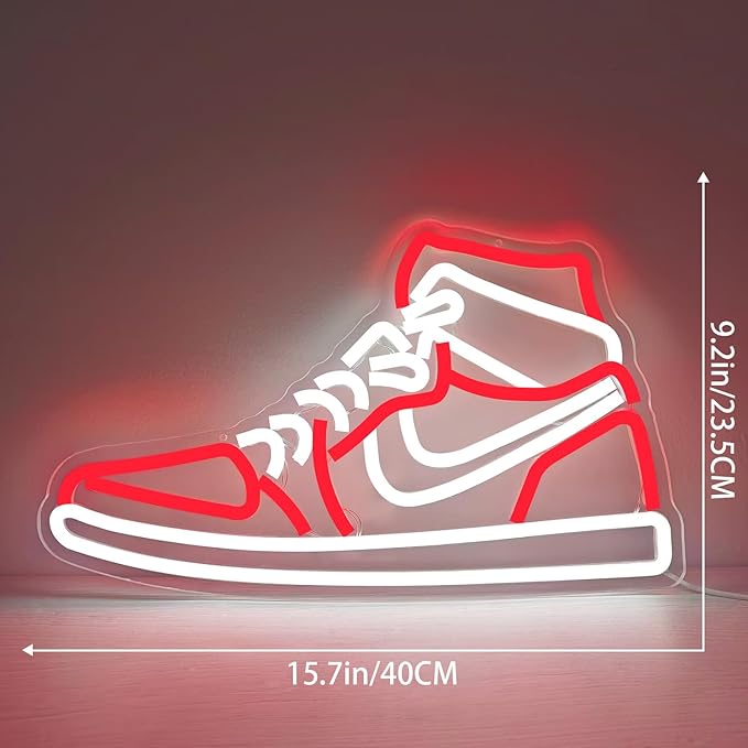 Sneaker Neon Sign Dimmable LED Shoe Wall Light for Bedroom Man Cave Sneaker Room Decor