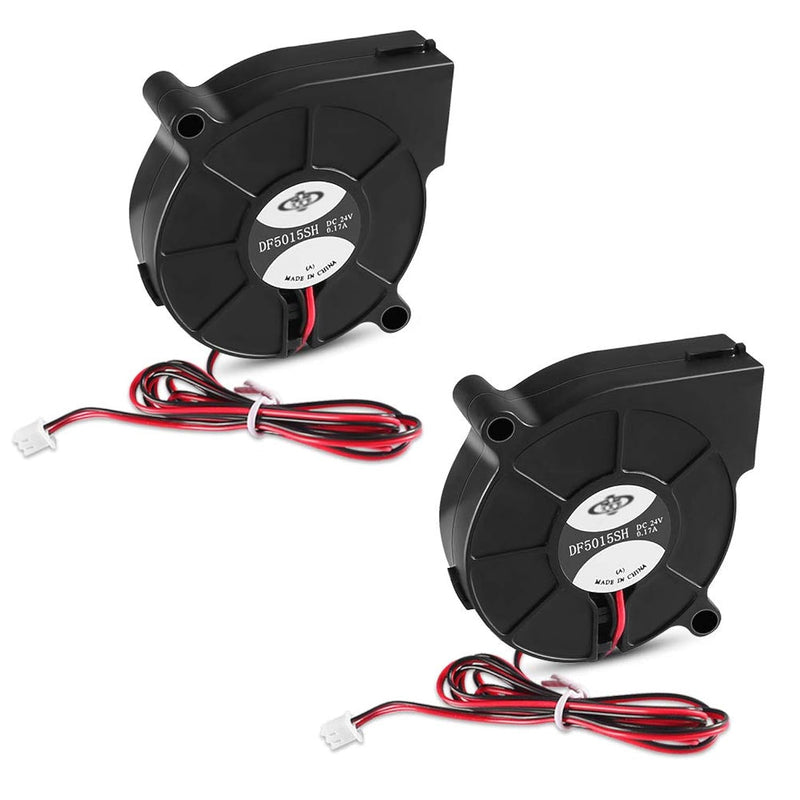 2Pcs 5015 Blower Cooling Fan, 50Mm X 50Mm X 15Mm Ball Bearing Cooling Fan With