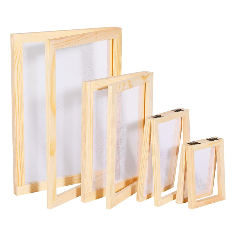 4 Sizes (A4, A5, A6 & A7) 2 In 1 Wooden Paper Making Screen, Mould And Deckle,