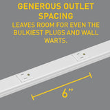 Plugmold 2000 Series 3 Foot Hardwired Power Strip with 5 Outlets and GFCI Protection in White