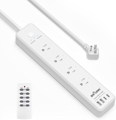 Remote Control Power Strip 4 Independent Outlets 4 USB Ports