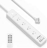Remote Control Power Strip 4 Independent Outlets 4 USB Ports