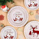 Merry Christmas Paper Plates And Napkins, Reindeer Christmas Party Supplies Holiday Paper Plates For Christmas Party Xmas Decor, Paper Dinnerware Set Serve 50 Guests, Modern Simple Design