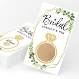 Bridal Shower Games – Scratch Off Raffle Cards, Fun Wedding Shower Game, Botanical Greenery Theme, 30 Cards & Stickers