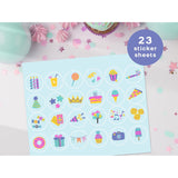 Birthday Bingo Game For Kids Birthday Party Games, Kids Party Games Supplies - 23 Players - Blue