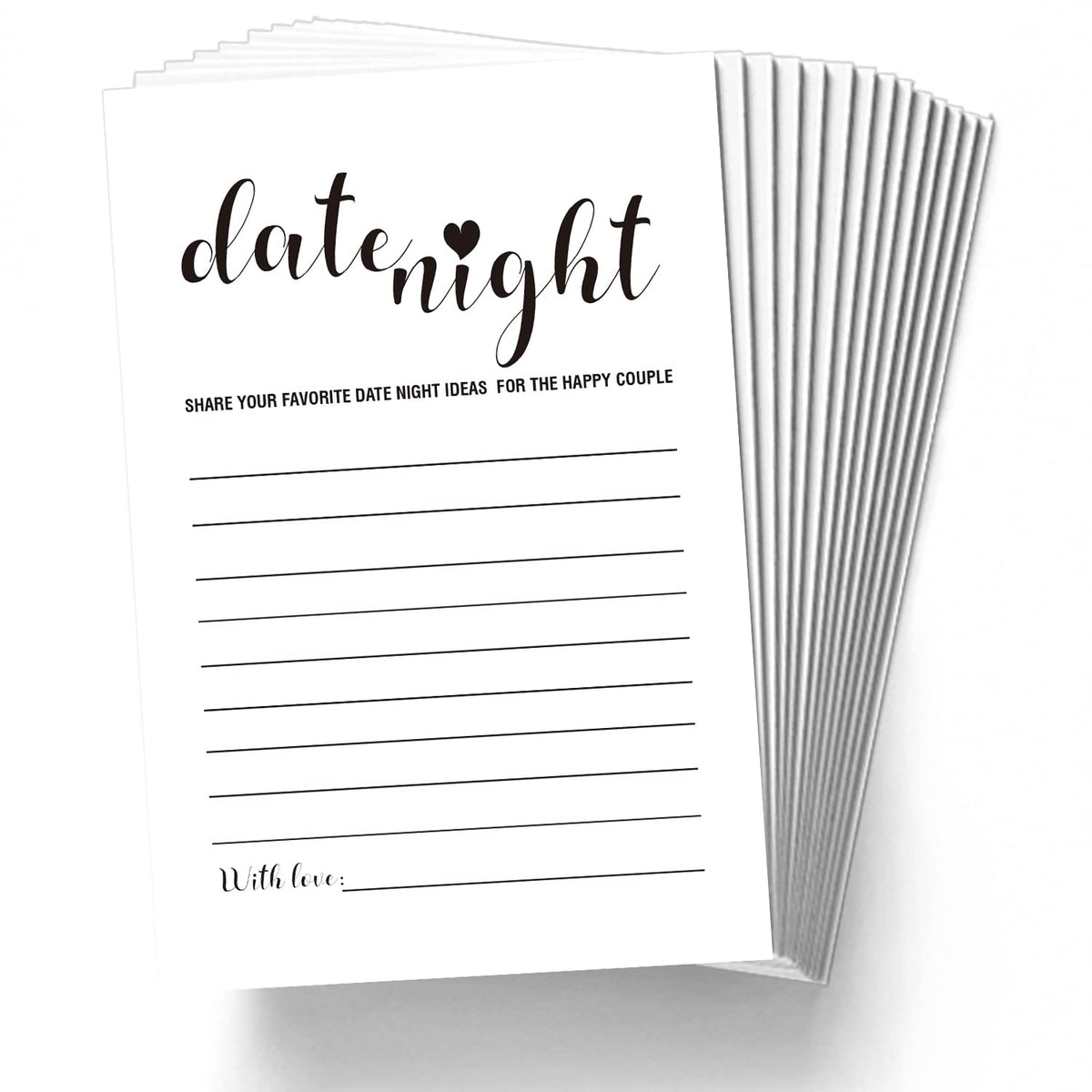 50 Date Night Ideas Cards-Advice And Wishes Cards -Date Night Ideas Great Gifts For Bridal Shower, Wedding, Bride And Groom, Bachelorette Party,4 X 6 Inches.