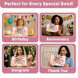 Handmade 3D Pop Up Butterfly Birthday Card For Women & Girls, All-Occasion Greeting Card With Floral Design For Anniversary, Thank You, Get Well, Mother'S Day | Includes Envelope & Stickers