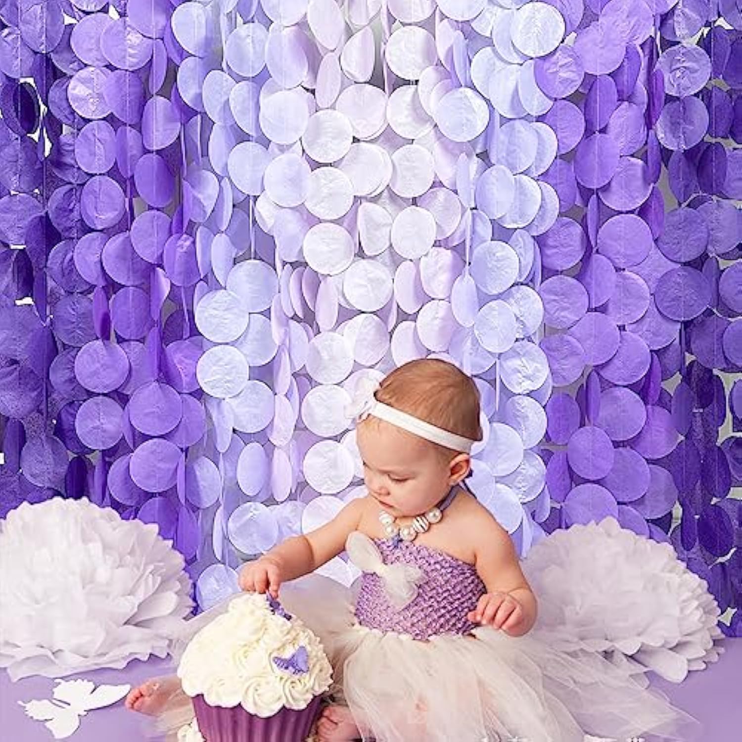 205Ft Lavender Ombre Dot Garland – Purple Party Streamer for Wedding, Birthday & More