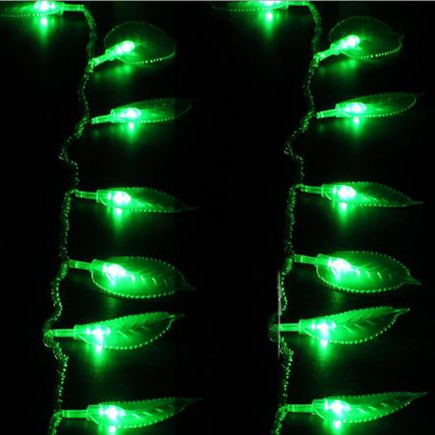 Plug In Green Leaf String Lights, 33Ft 100 Led Leaf String Lights 8 Modes Fairy Lights For Christmas Bedroom And Decorat