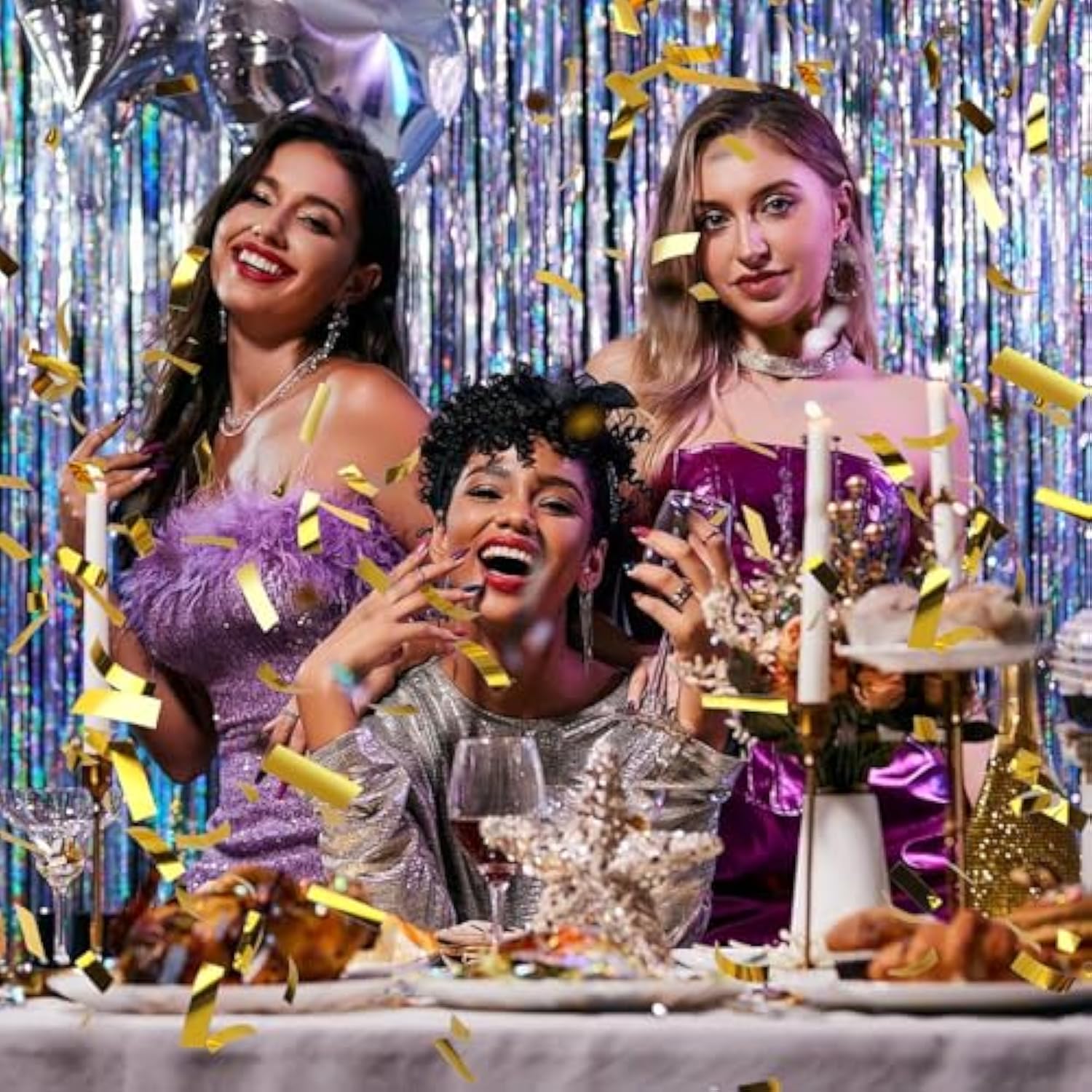 5Pc Gold Confetti Cannons 12Inch Party Poppers for Weddings Birthdays