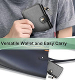 Phone Wallet with Card Holder, Zipper Coin Purse & Lanyard for iPhone 14 - Black