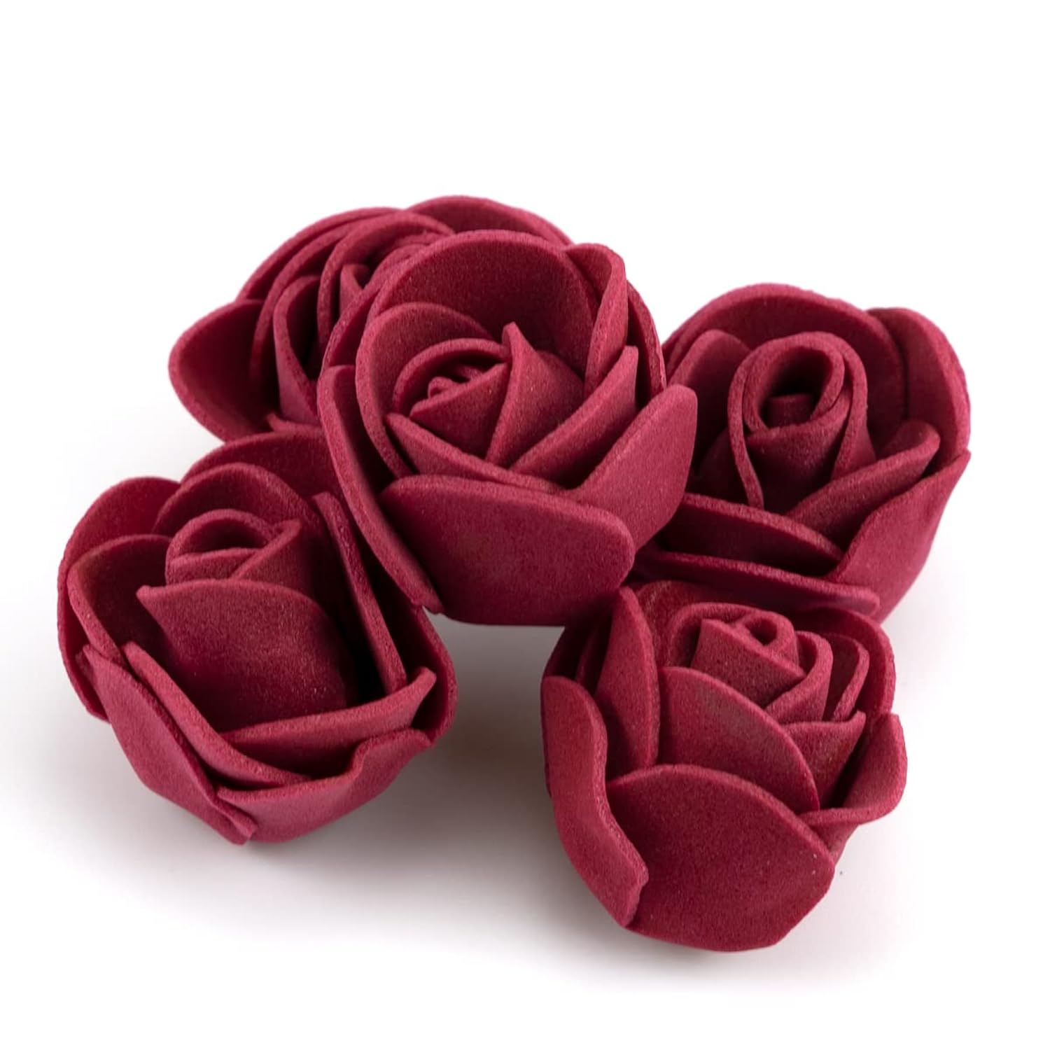 100 Pcs Foam Artificial Burgundy Roses Mini Fake Flowers Mini Artificial Fake Rose Heads Artificial Floral For Diy Bouquets Party Baby Shower Home Decorations Wedding