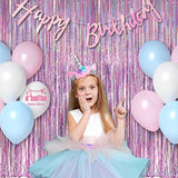 2pcs Pink Tinsel Curtain Party Backdrop Lilac Pink Foil Fringe for Theme Parties