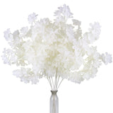 Artificial Faux Cherry Blossom Branches Decor, 35 Inch For Tall Floor Vase Used As Wedding Home Decoration, Fake White Flowers For Dinner Table Centrepiece, White, 5Pcs