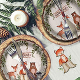 Woodland Creatures Party Supplies Baby Shower Decorations, Forest Animal Friends Theme Party Supplies, 32 Guests Dinner Plates, Dessert Plates,9 Oz Cups And Napkins For Baby Shower And Birthday Party