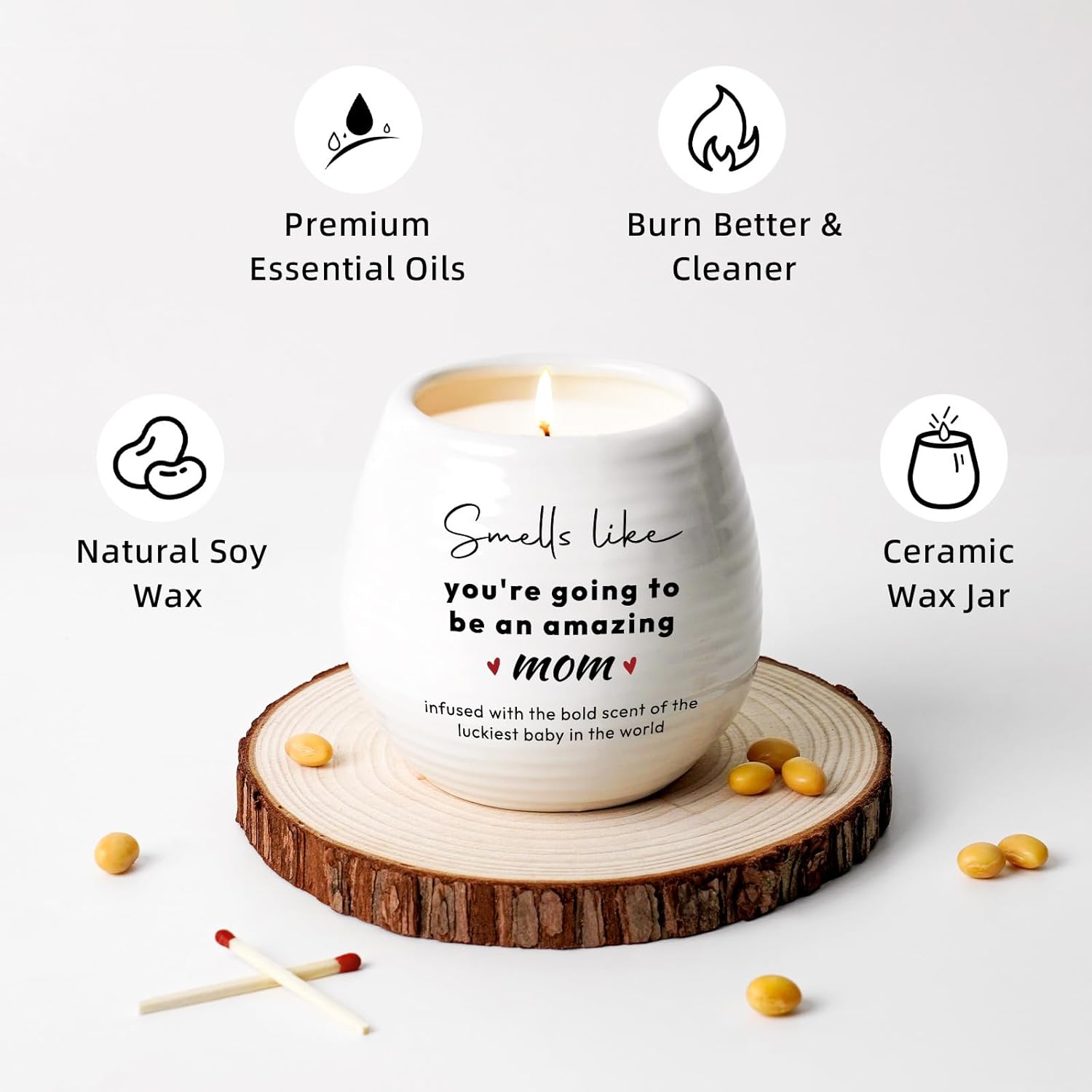 New Mom Gifts New Moms Candle 10Oz Mom To Be Gifts For 1St Time Moms Pregnancy Gift For Expecting Mother Soy Wax Lavender Candle In Ceramic Jar