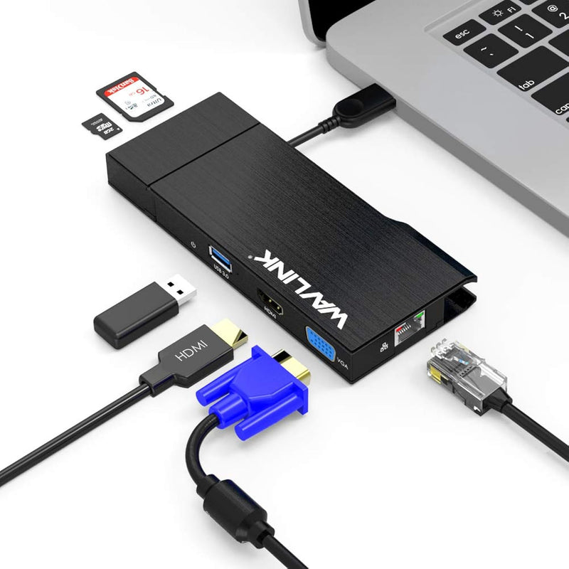 WAVLINK USB to HDMI VAG Adapter Dual Monitors,Universal Laptop Docking Station