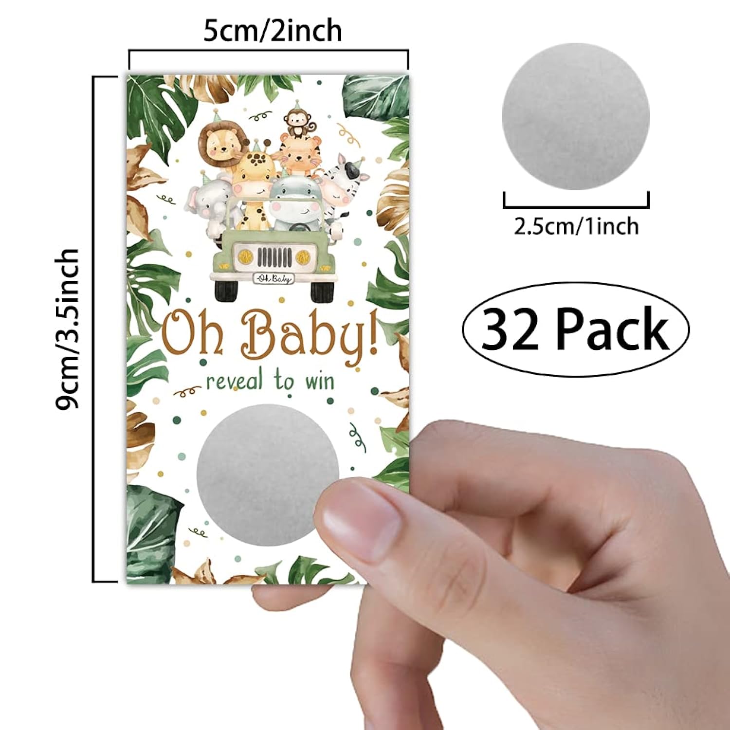 Woodland Animal Scratch Off Game Cards?32 Pcs?Baby Shower Games Raffle Cards Wedding Bridal Shower Gift Certificate Scratch Off Cards Family Holiday Games Supplies For Kids Adults
