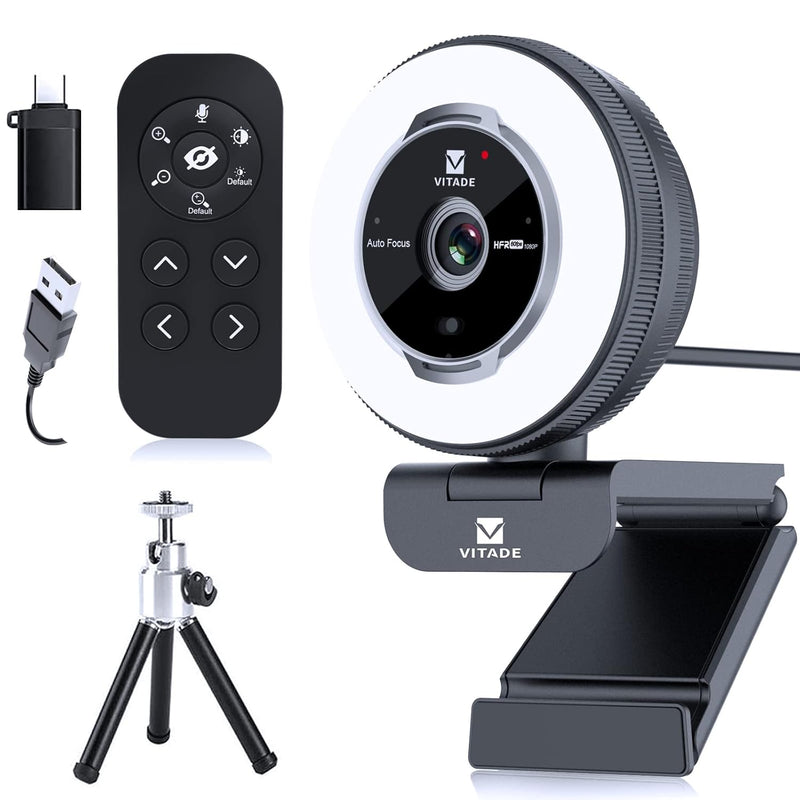 Zoomable Webcam With Remote Control, 1080P 60Fps Streaming Webcam With Adjusta