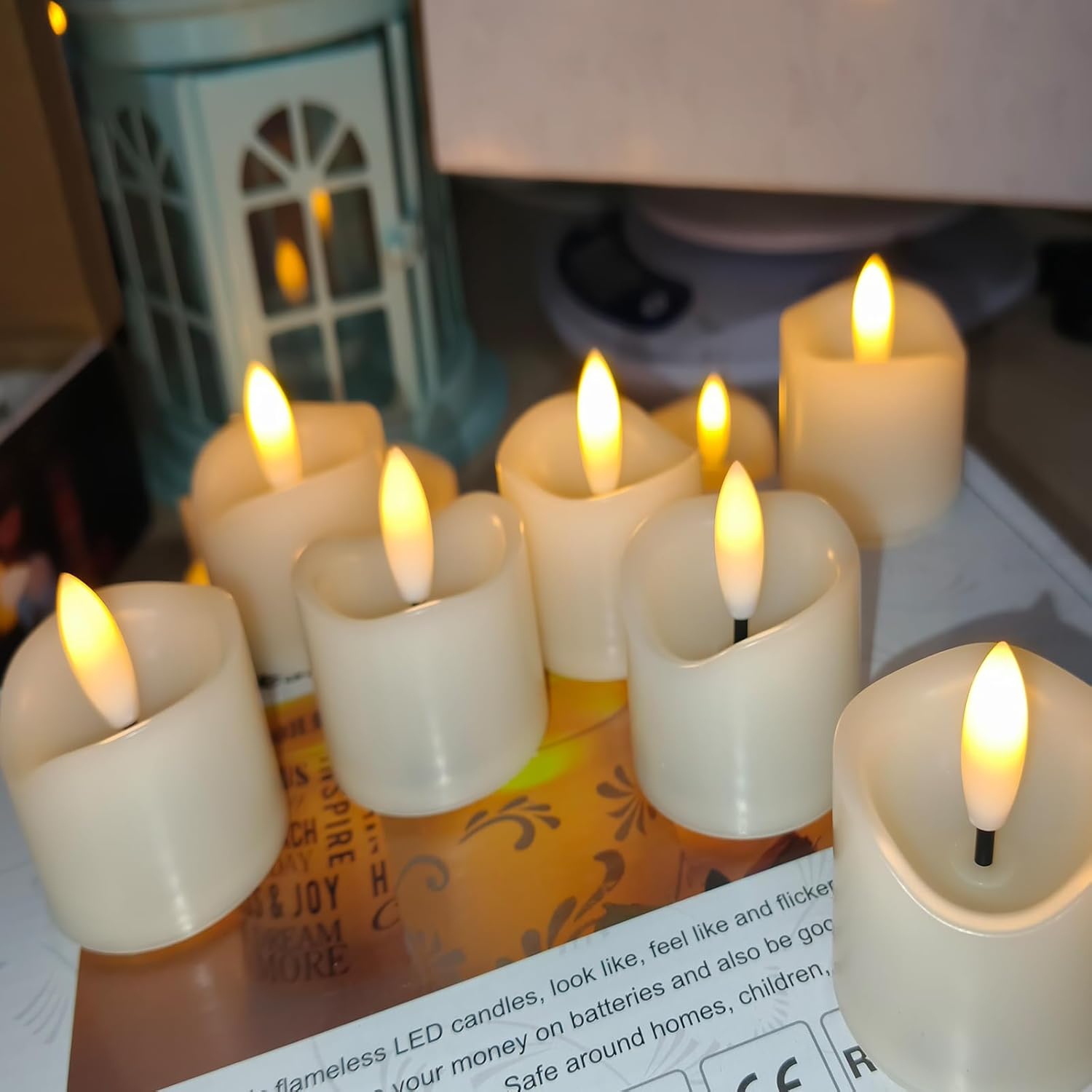 Flameless Led Votive Candles, Battery Operated Fake Led Lights Electric Flickering Candles For Wedding Party Halloween Christmas Party Theme Party, Holiday Decor Home Decorations, Set Of 12
