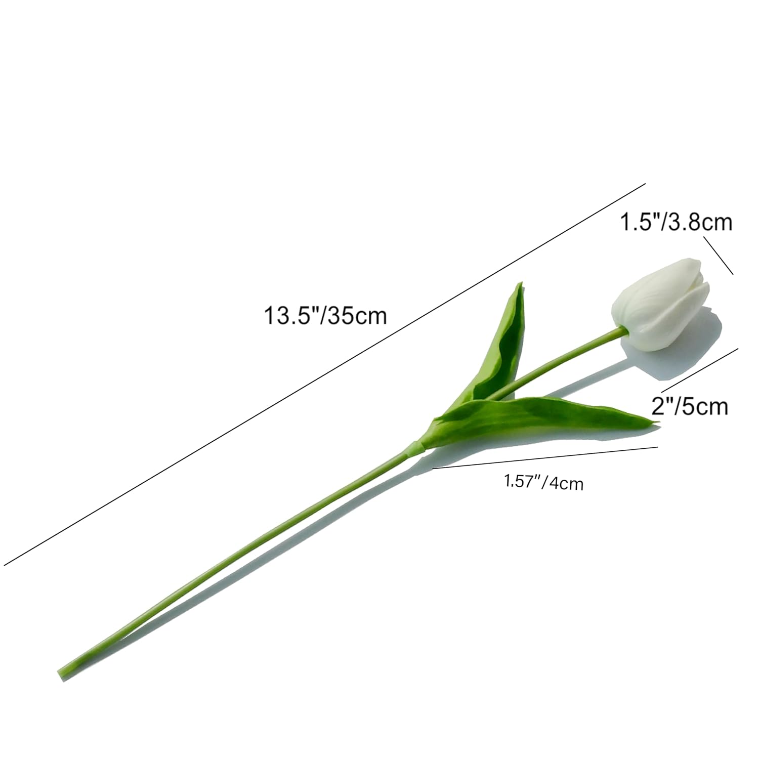 Artificial Tulips 20 Stems White Pu Faux Flowers For Valentine'S Day And New Year Decorations Wedding Home Decor 13.5 Inch