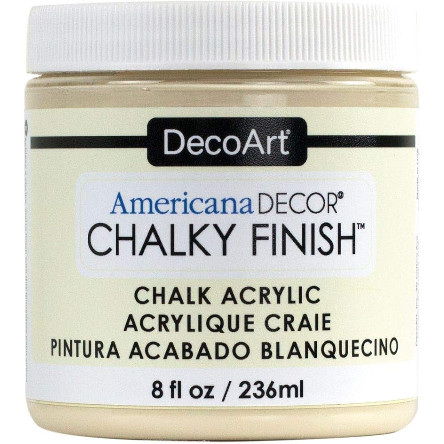 DecoArt ADC-03 Americana Chalky Finish Paint, 8-Ounce, Whisper