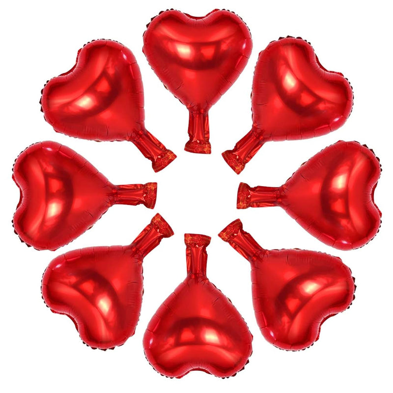 50 Pcs 10 Inch Heart Shape Foil Mylar Balloons For Birthday Party Deco