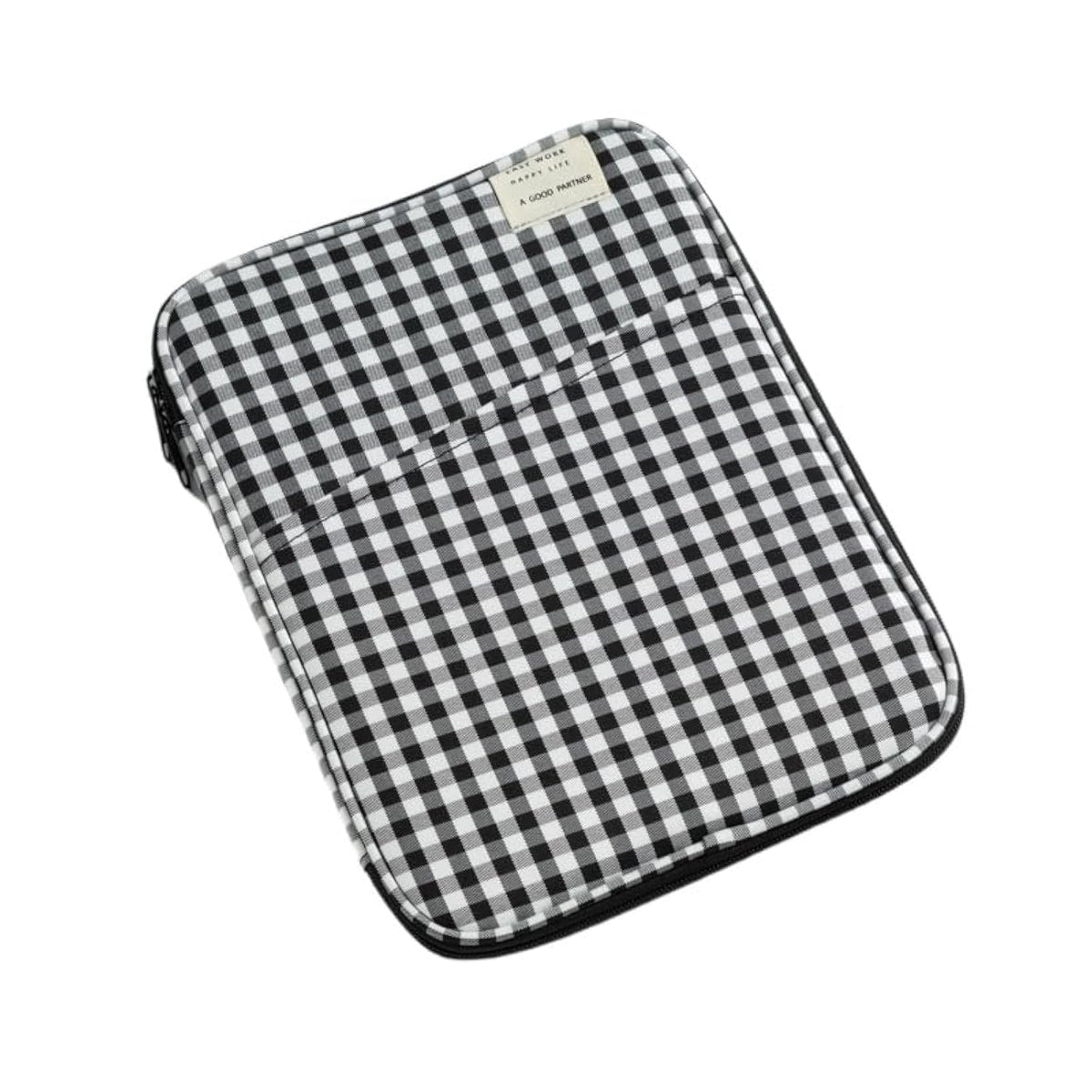 Gingham Puffy Laptop Sleeve 11-13 Inch Y2K Coquette Carrying Laptop Bag Fairycore Cover Pouch Sleeve Computer Liner Bag (11 Inch,Black)