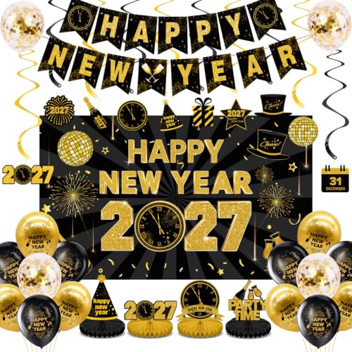 New Years Decorations 2027, 67 Pcs New Years Eve Party Supplies