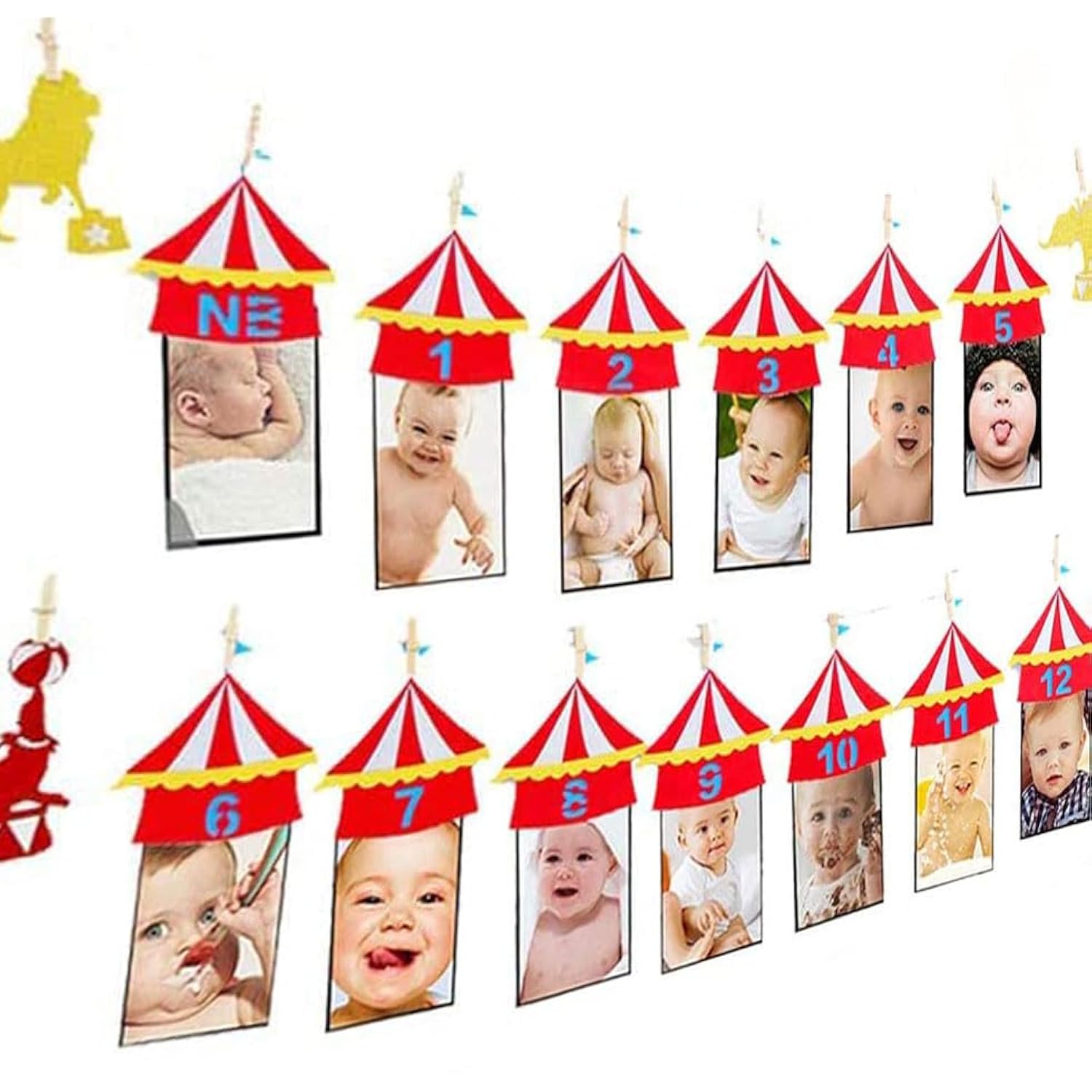 The Big One Circus Themed 1St Birthday Banner - Carnival Photo Banner