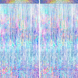 4 pack silver foil fringe curtain glitter tinsel backdrop for parties and weddings