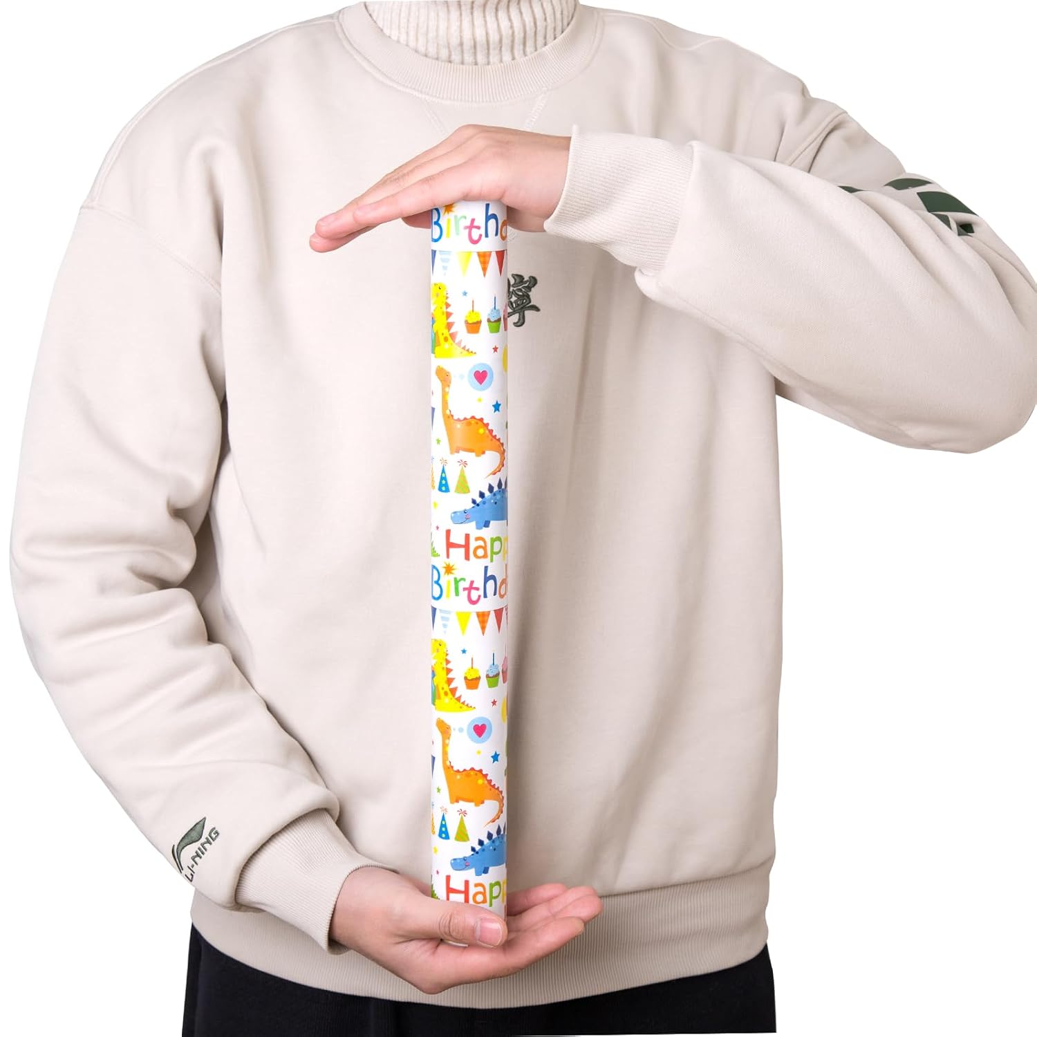 Dinosaur Birthday Wrapping Paper Roll - Mini Roll - 17 Inches X 50 Feet - Happy Birthday Wrapping Paper Kids Wrapping Paper Rolls Boy Dinosaur Gift Wrap Paper Dinosaur Party Favor Happy Bday Wrap