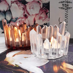 2 Pack Crystal Cluster Tea Light Candle Mold, Silicone Mold For Resin Jewelry Trinket Dish/Holder