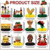 12 Pieces Kwanzaa Decoration Happy Kwanzaa Honeycomb Centerpieces Afri