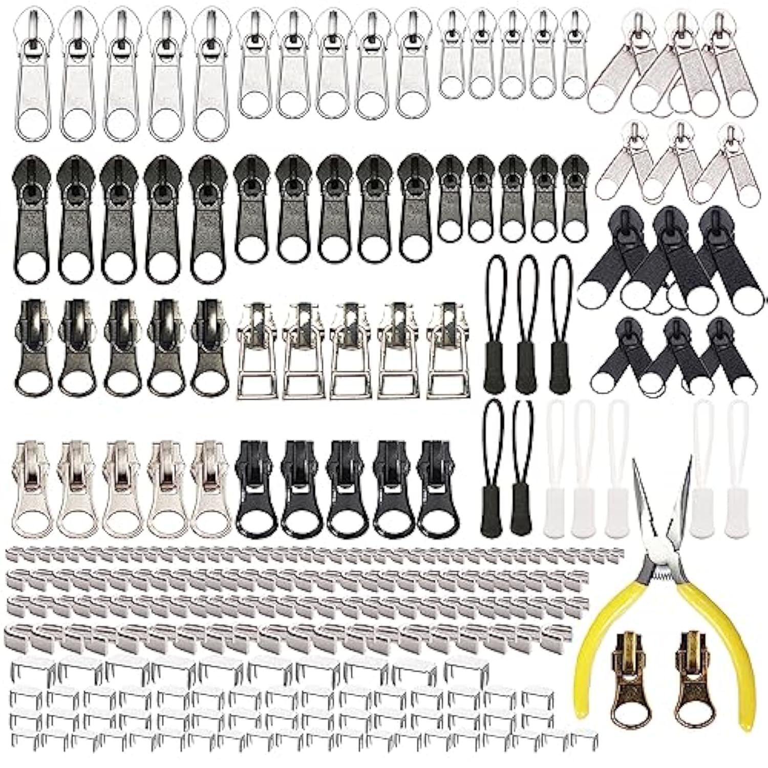 Zipper Repair Kit 255 Pcs Zipper Replacement Kit With Zipper Install P