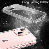JETech Glitter Case for iPhone 13 6.1-Inch, Bling Sparkle Shockproof Phone Bumper Cover, Cute Sparkly for Women and Girls (Clear)