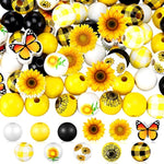 200 Pcs Sunflower Wooden Beads Summer Yellow 16 Mm Crafts Beads For Crafts Jewelry Making Garland Necklace Earring Bracelet Tree Home Decor