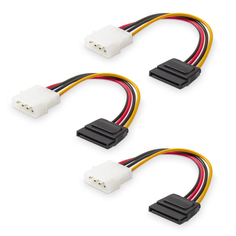 Cable Matters 3-Pack 4 Pin Molex to SATA Power Cable (SATA to Molex) - 6 Inche