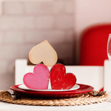 Valentines Day Decorations,6 Pcs Rustic Wooden Heart Table Decor, Valentine Tiered Tray Decor, Romantic Valentines Table Decorations For Home Office Centerpiece Fireplace Farmhouse