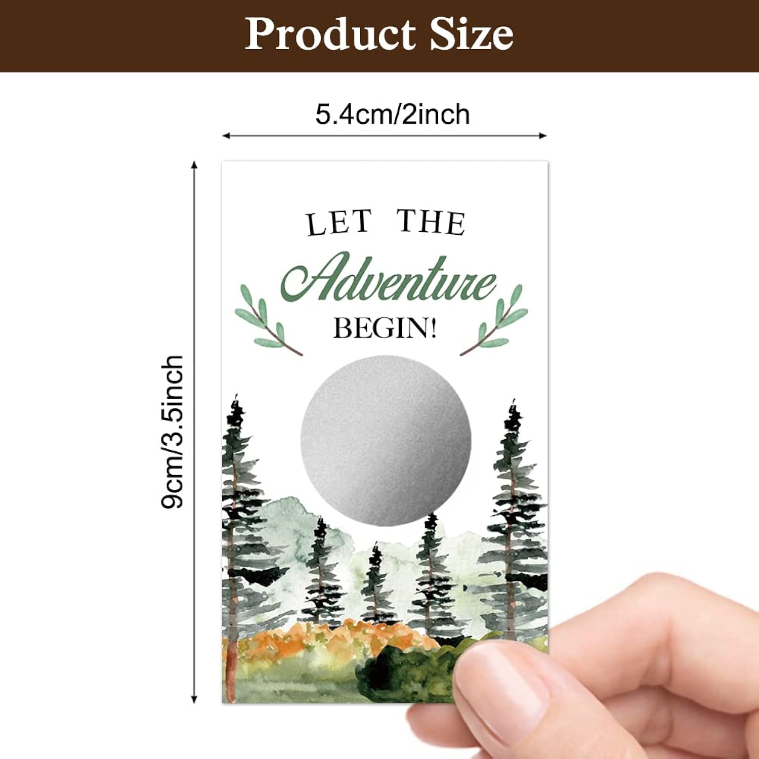 50 Pack Adventure Theme Baby Shower Game Scratch Off Cards For Baby Shower, Baby Shower Activity And Idealet The Adventure Begin