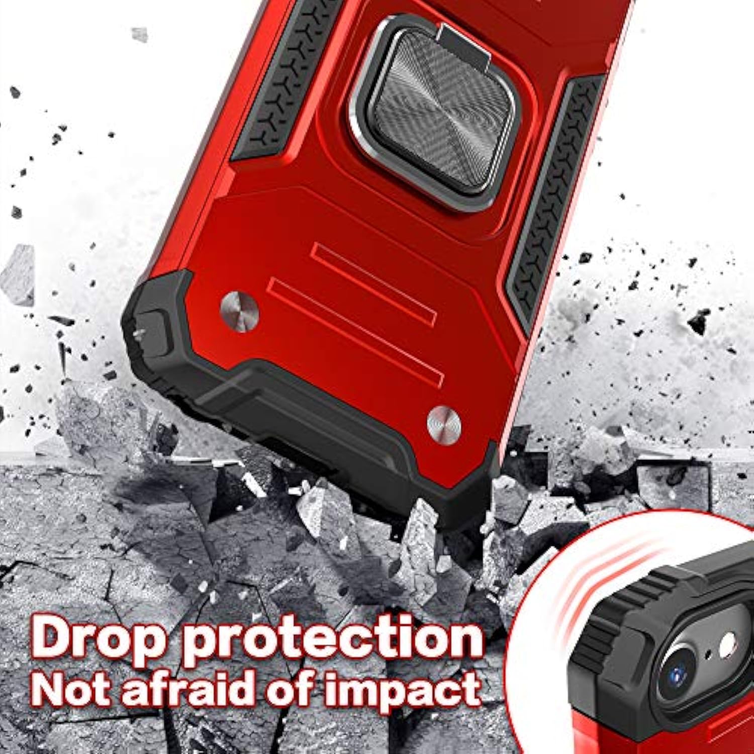 For Se 2020 Case With Screen Protector,Shockproof Drop Test Cover With Car Mount Kickstand Lightweight Protective Case For 6/6S/7/8/Se 2020/Se 3/2022, Red