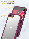 iPhone SE 2022 2020 Case iPhone 8 Case with Built-in Screen Protector Slim Full Body Protective Cover Plum