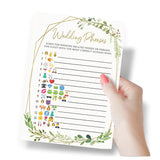Bridal Shower Games – Wedding Phrase Guessing Game, Fun Wedding Shower Activity, Botanical Greenery Theme, For Up To 50 Guests