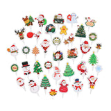 Christmas Cupcake Toppers, 74 Pieces Cute Cupcake Decorations Santas Tree Snowman Cake Toppers For Merry Christmas New Year Parties