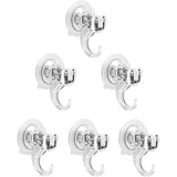 Wreath Hanger 6 Pack - Clear Plastic Suction Cup Hooks, Reusable, Waterproof Vacuum Suction Hooks For Shower Wall, Window, Towel, Loofah, Soap Bag, Christmas Decor